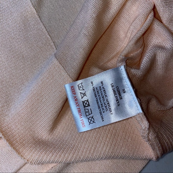 NEW Brave Soul London Dusty Peach Swoop Neck Pull over knit Sweater Size XS - Picture 3 of 6